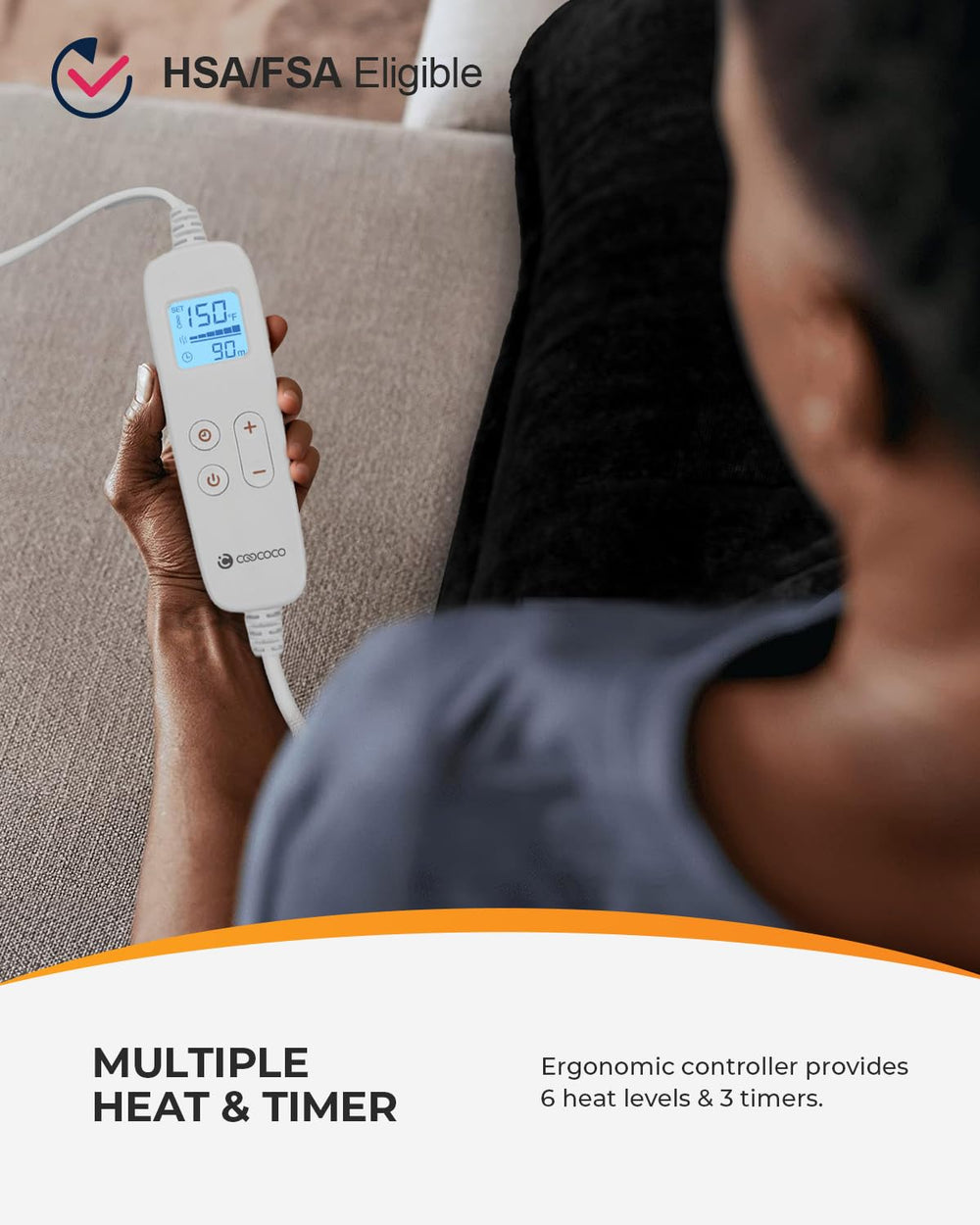 CooCoCo 7 foot cord offers freedom to move while heating