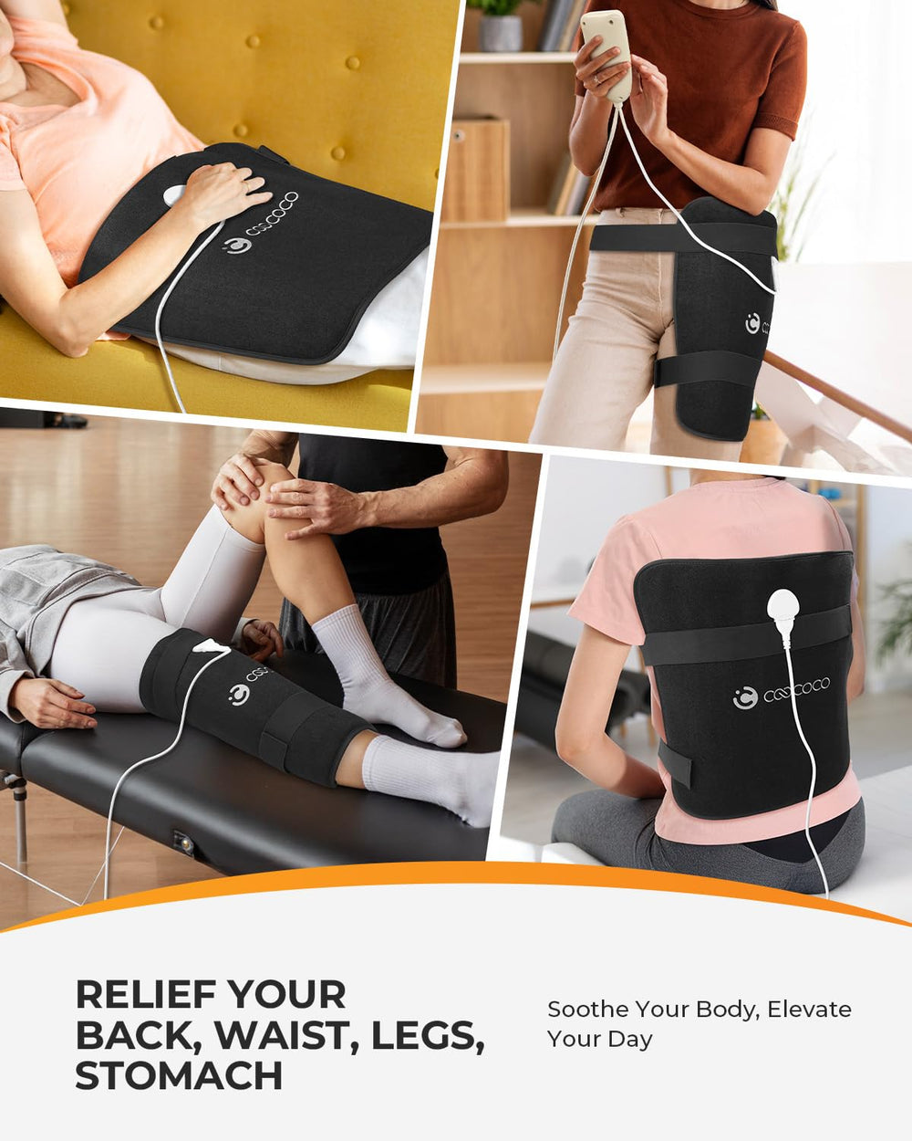 CooCoCo hip heating pad is FSA/HSA eligible for easy reimbursement.