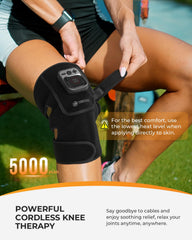 CooCoCo cordless knee massager with 5000mAh battery and USB-C charging