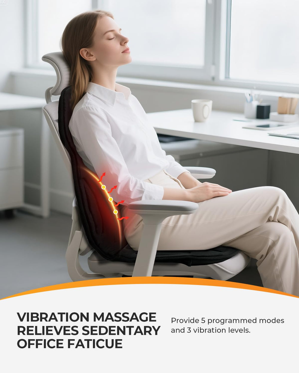 CooCoCo back massager side profile in a living space for home use