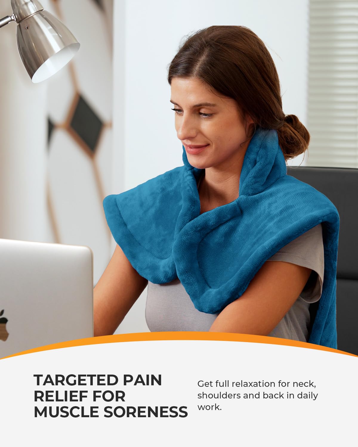 CooCoCo heating pad with a 7-foot cord enables flexible positioning.