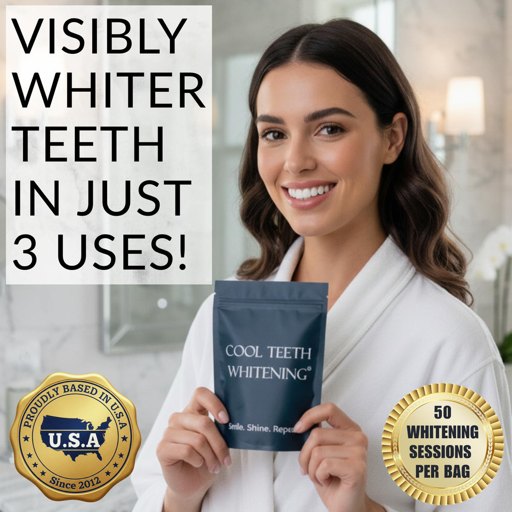 Cool Teeth Whitening stain removal for coffee, tea, wine lovers.