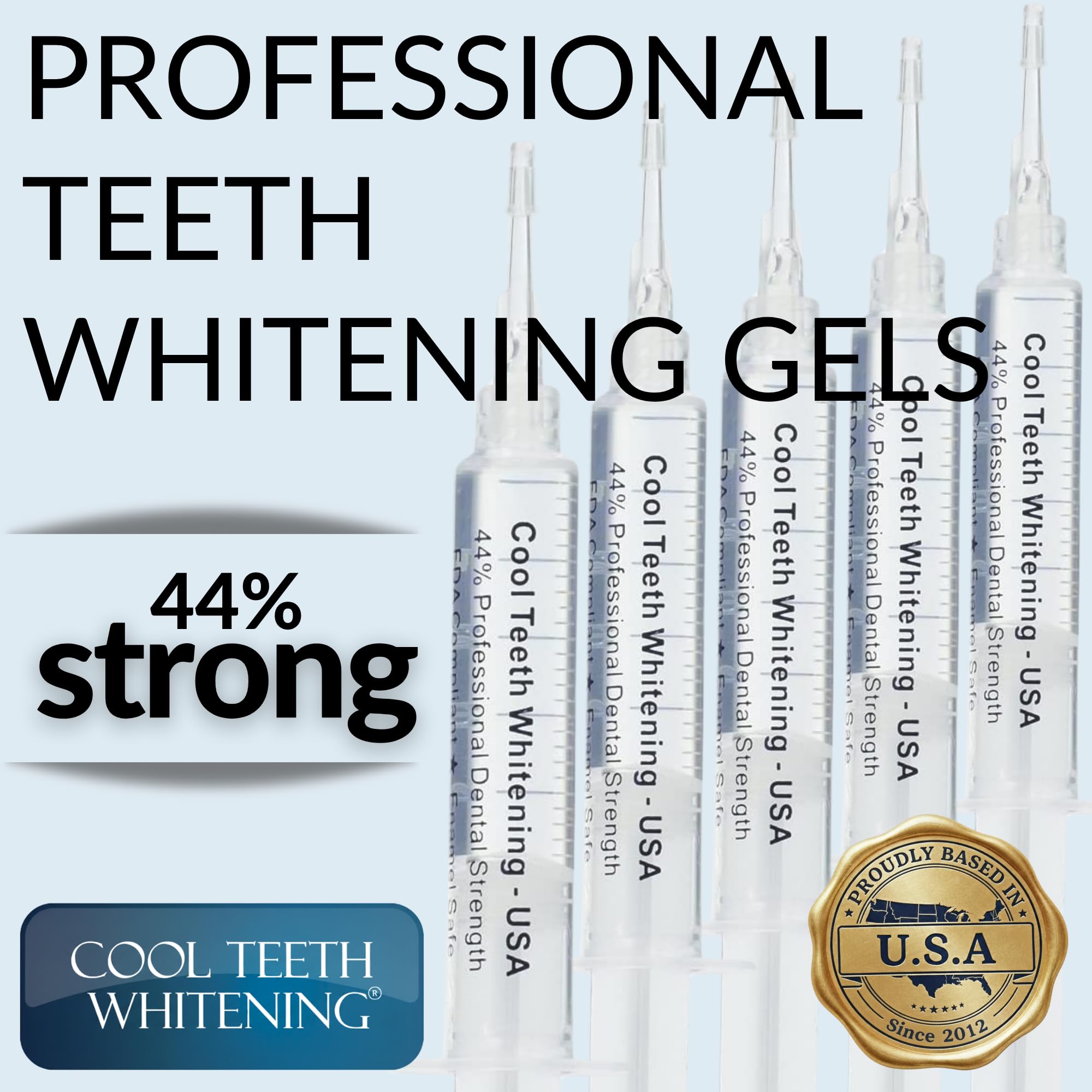 Cool Teeth Whitening syringes application for easy, controlled gel use.