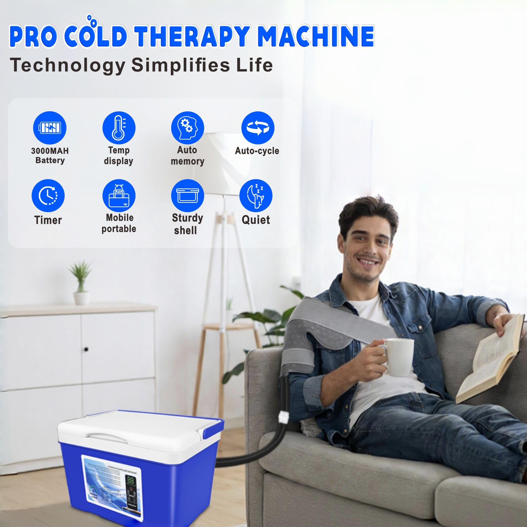 8-quart tank capacity with bottles for extended home therapy sessions