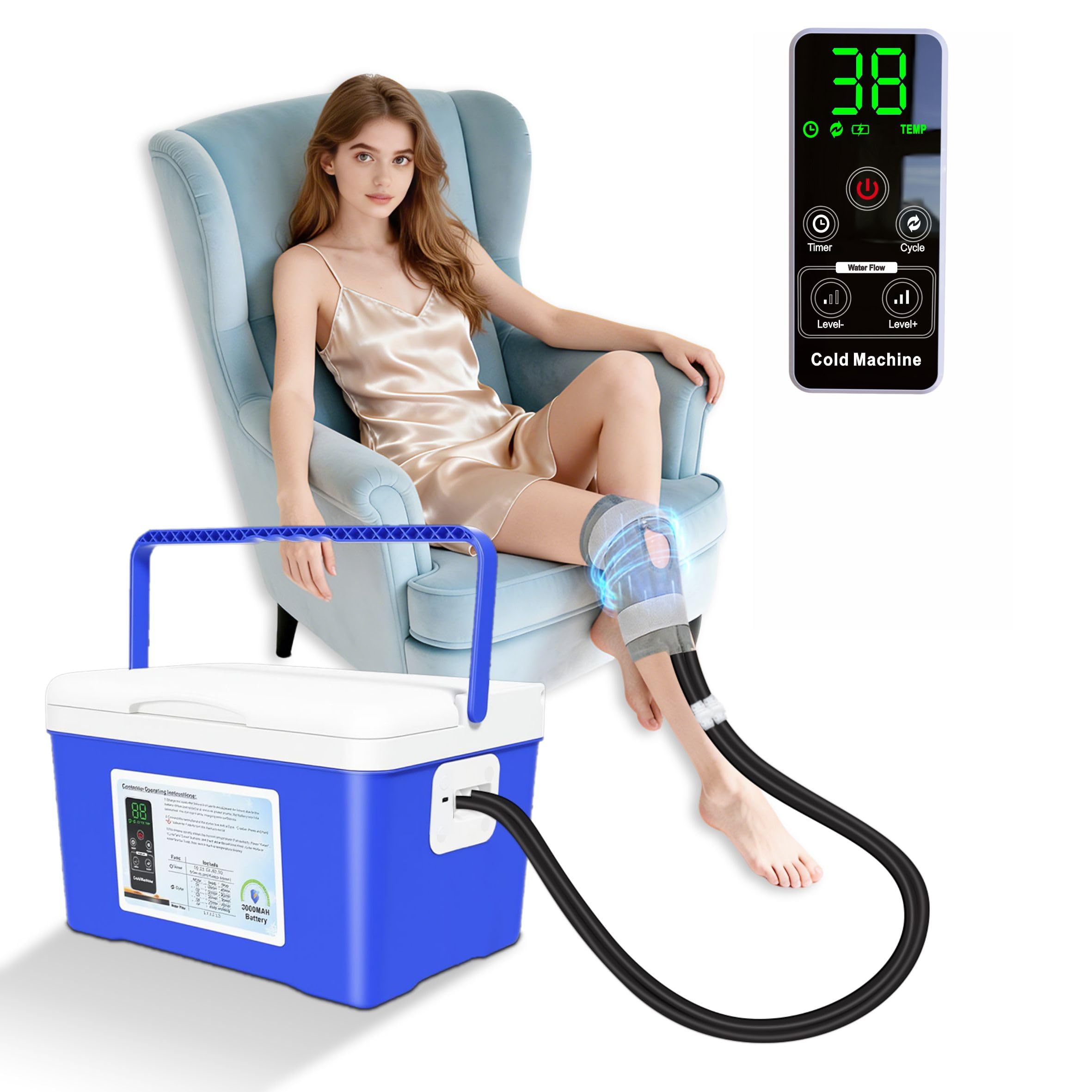 Cooler-TYU cold therapy machine front view showing compact design for home use