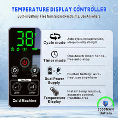 Digital control panel displays temperature and timer for easy monitoring
