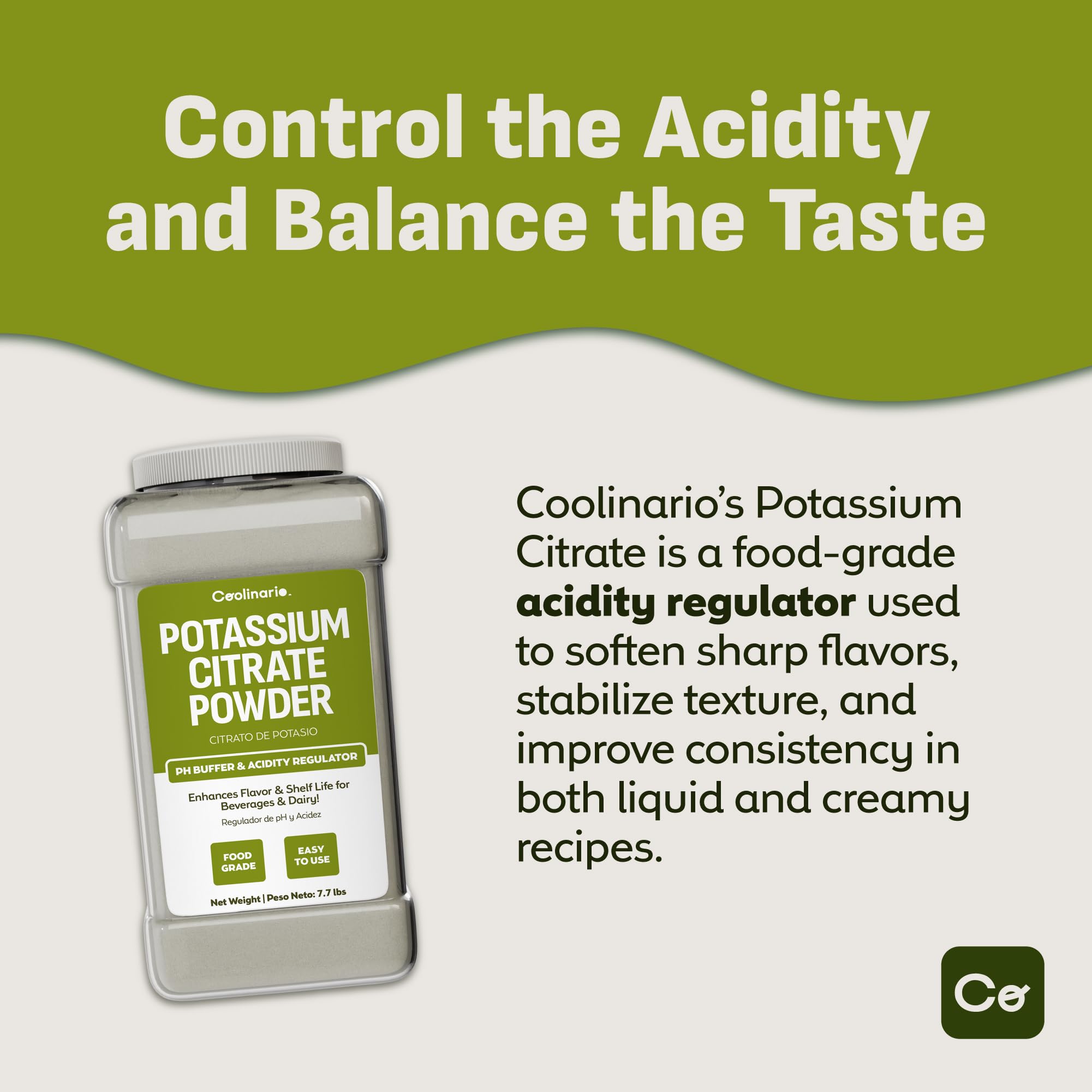 Coolinario Potassium Citrate Powder pour demonstrates easy dosing for drinks.