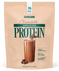 Coolside protein bottle pour highlights smooth texture for easy digestion.