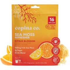 Copina Co sea moss powder packet for convenient on-the-go hydration.