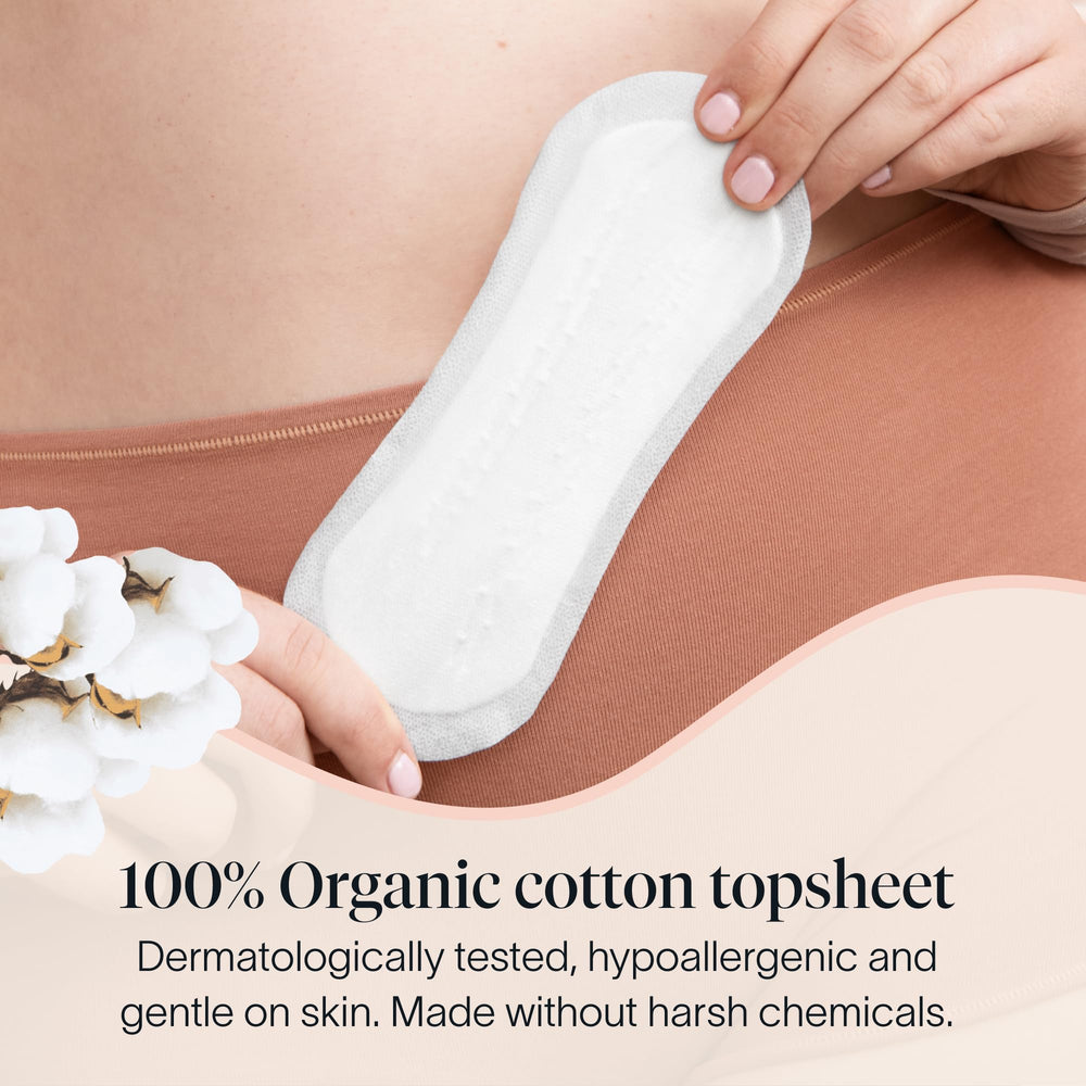Cora topsheet bladder liner long provides extended protection and discreet wear.