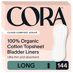 Cora topsheet bladder liner regular for daily dryness and comfort.