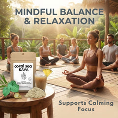 Coral Sea Kava Kelai instant powder jar with smooth mix