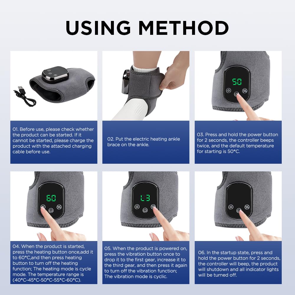 Auto shut-off feature on the Cordless Ankle Massager enhances safe usage.