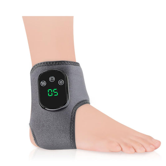 Cordless Ankle Massager with LED display for precise heat and mode control.