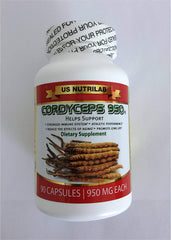 Cordyceps 950 capsules bottle for immune support and athletic energy.