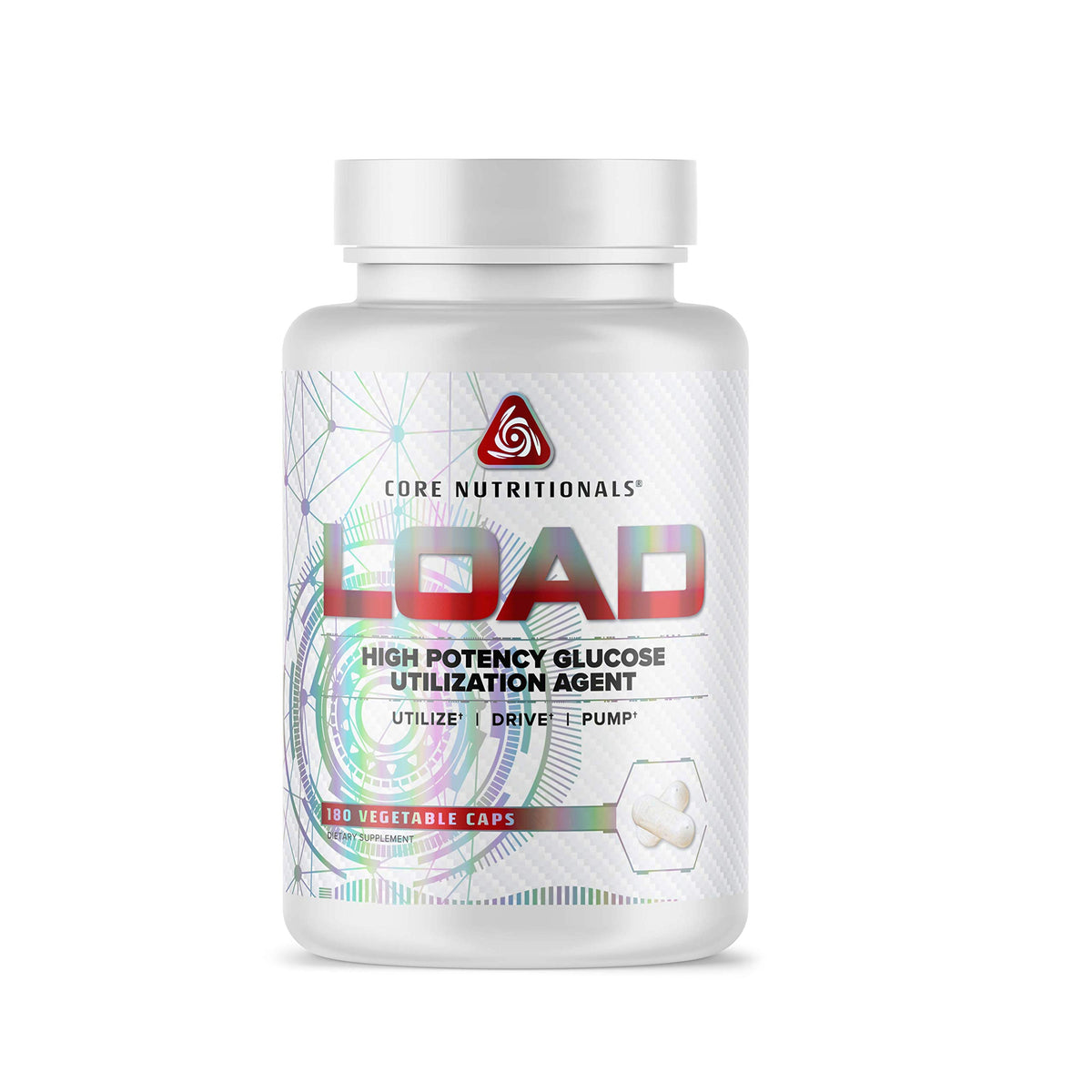 Core LOAD Platinum glucose-uptake bottle suggesting support for glucose disposal and post-meal energy balance.