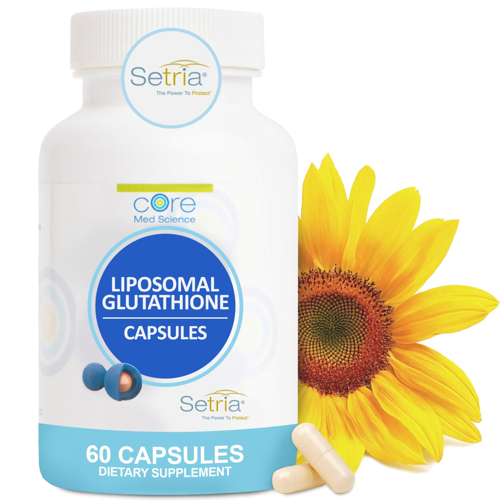 Core Med Science liposomal glutathione liquid bottle ready for daily use and absorption.