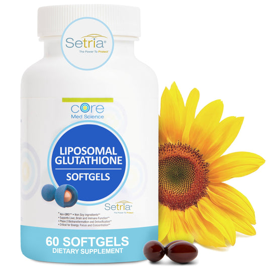 Core Med Science liposomal glutathione softgels for easy daily supplementation and energy support.