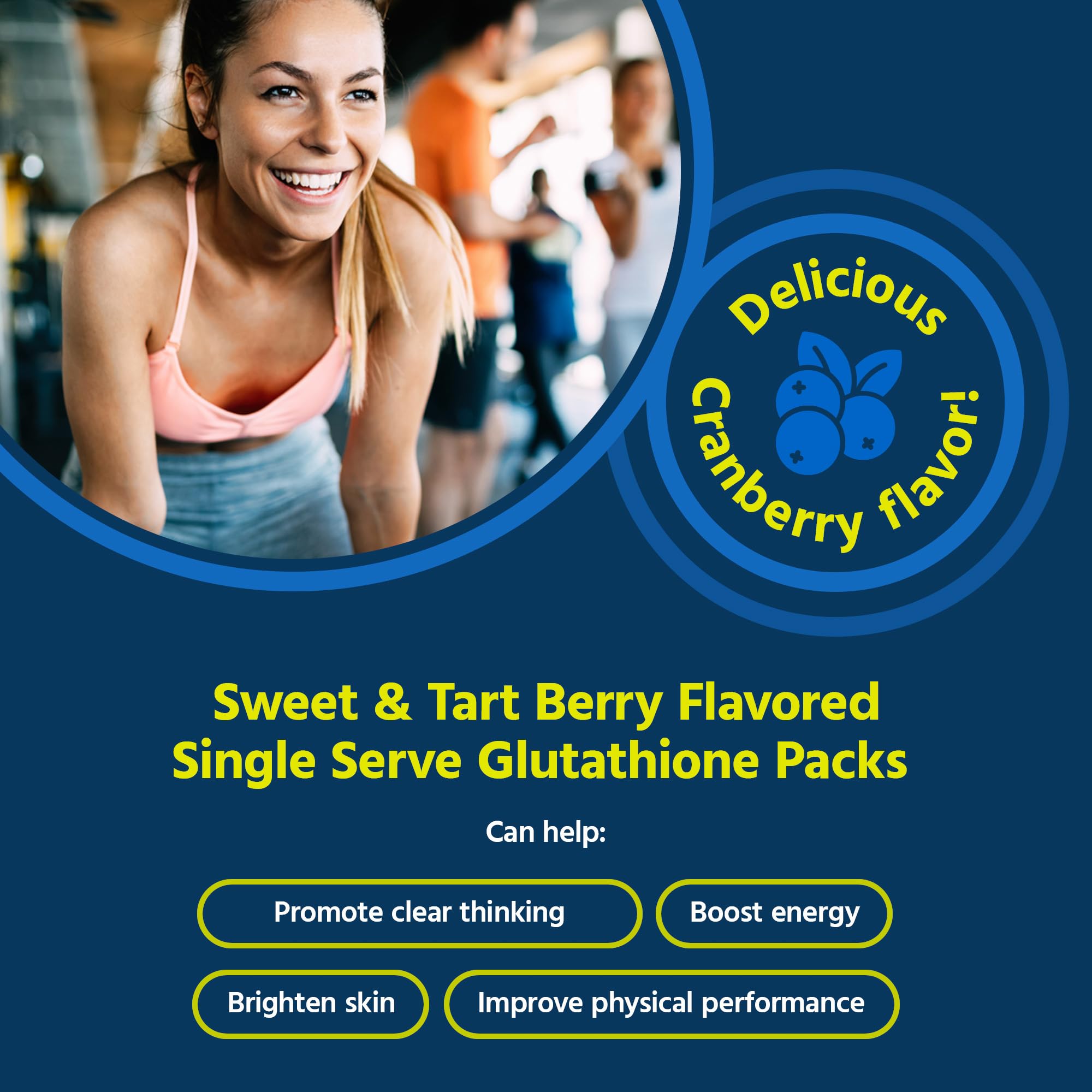 Core Med Science glutathione sweet tart berry sachet being poured into a beverage