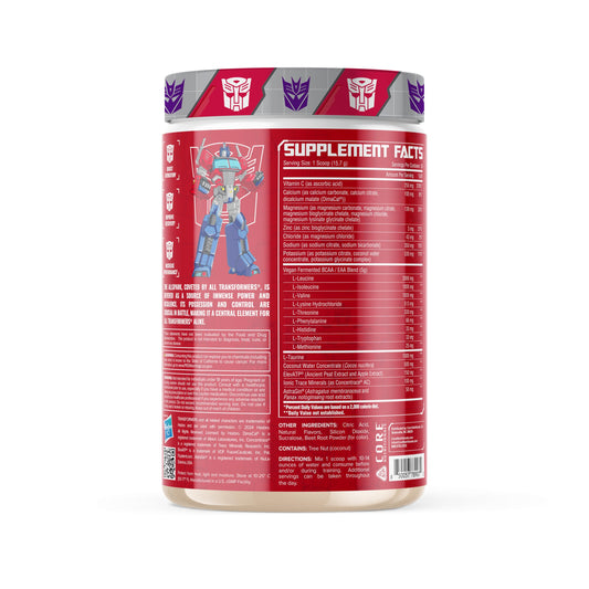 Core Nutritionals Allspark Hydration packaging highlighting vegan EAA blend and electrolytes for performance