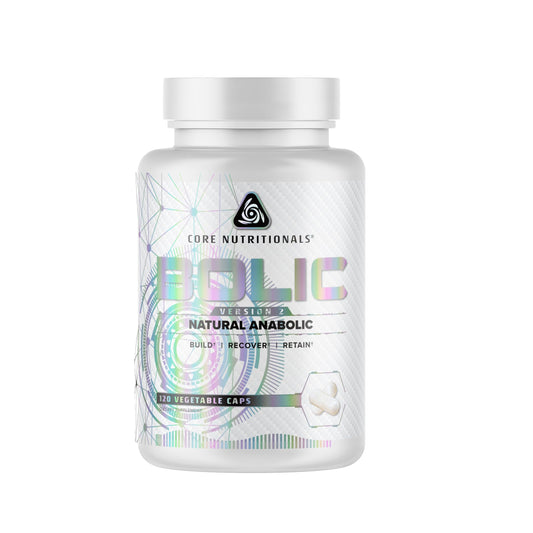 Core Nutritionals Bolic V2 bottle showcasing packaging for muscle recovery and lean mass support.