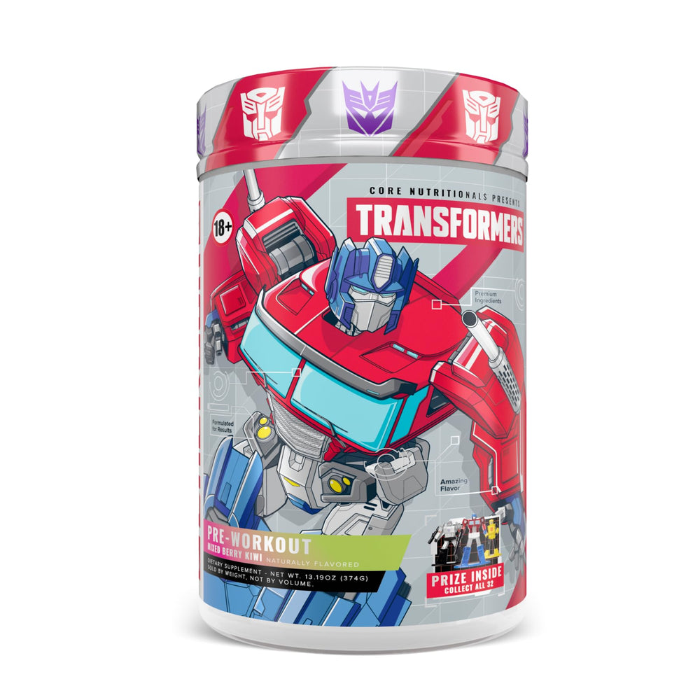 Core Nutritionals Energon pre workout bottle ready for a high-energy training session.