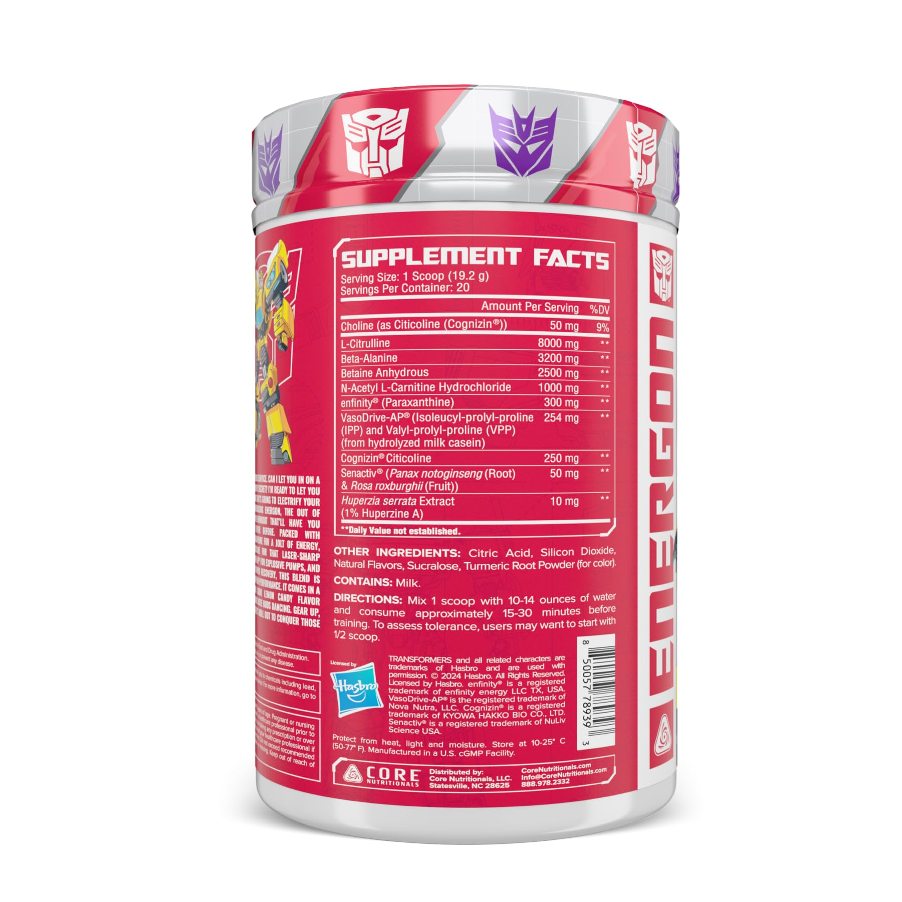 Energon pre workout scoop ready for quick, easy mixing.