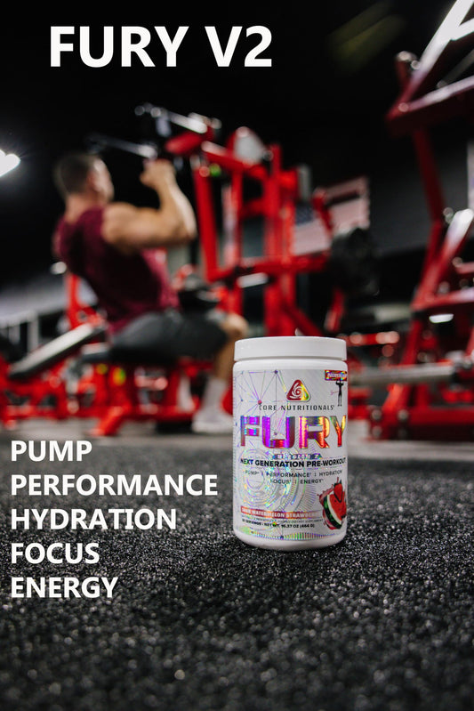 Fury V2 scoop beside tub for precise dose and convenience
