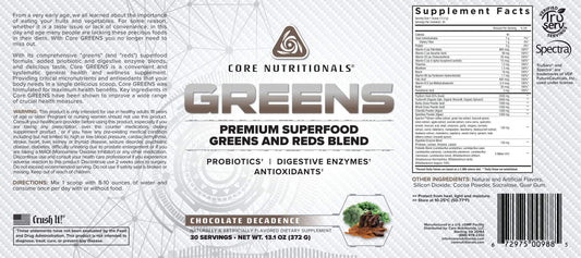 Core Nutritionals Greens powder being mixed for quick, convenient wellness moments.
