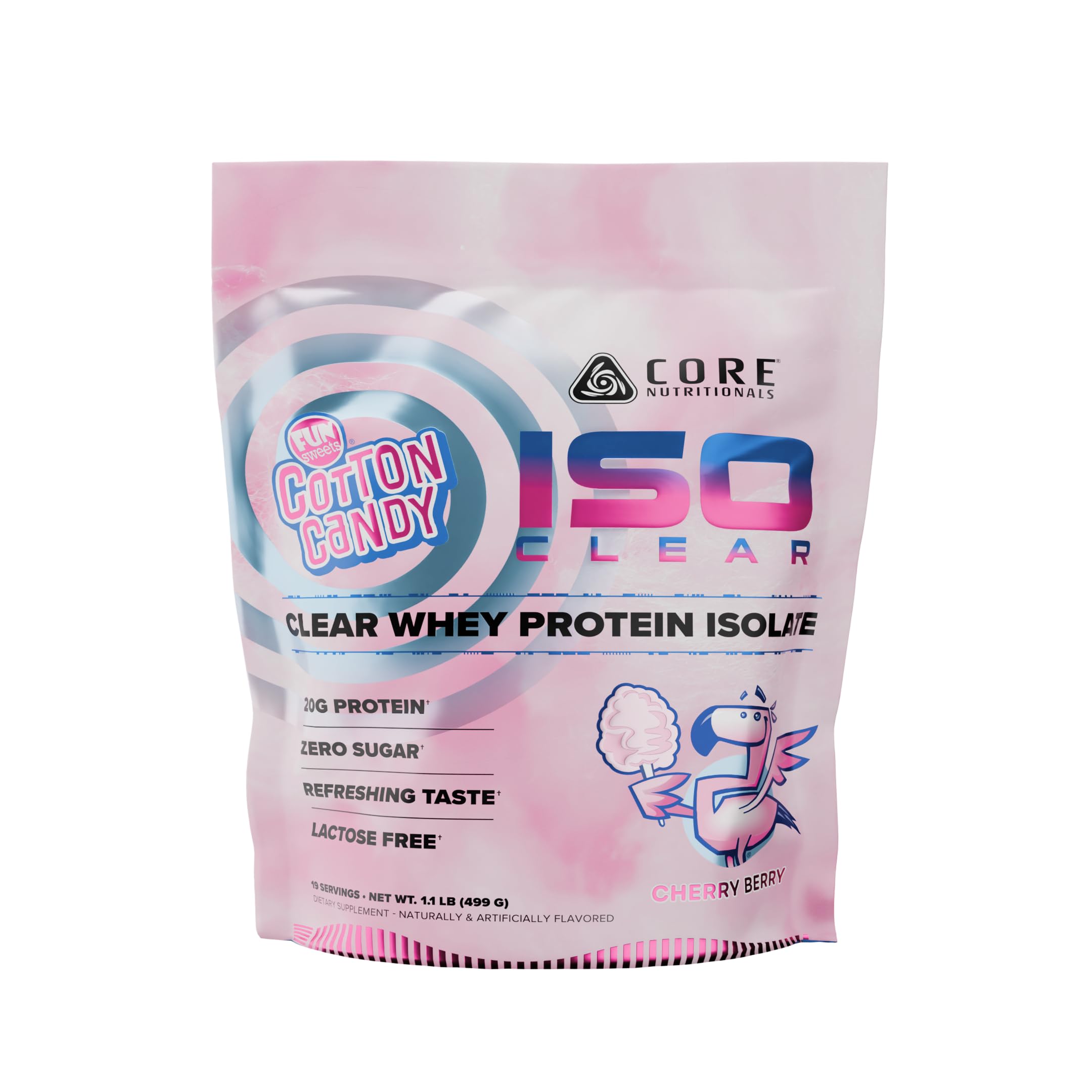Core Nutritionals Iso Clear Whey Isolate label for a clean, refreshing protein option