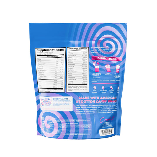 Core Nutritionals Iso Clear Whey Isolate pour in cherry berry offers refreshing, lactose-free protein for post-workout recovery