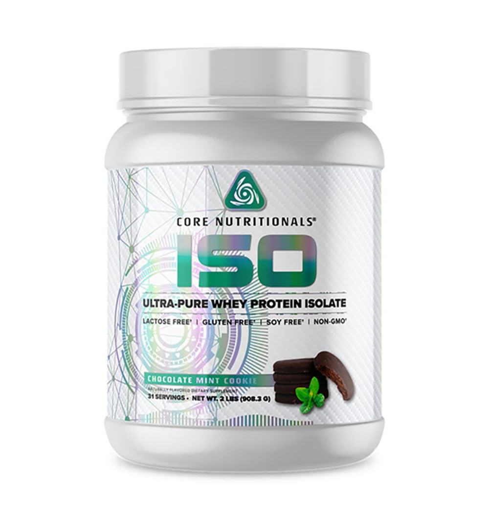 Core Nutritionals ISO Whey Protein Isolate tub front for clean post-workout fueling