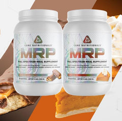 Core Nutritionals Platinum MRP glass shake highlighting all-day protein support.