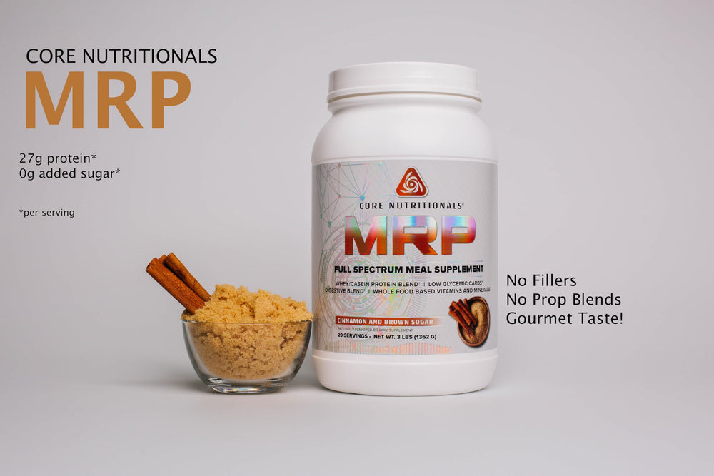 Core Nutritionals Platinum MRP shaker showing smooth mix and flavor.