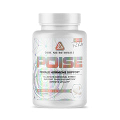 Core Nutritionals Poise bottle front with capsules for daily hormone balance.