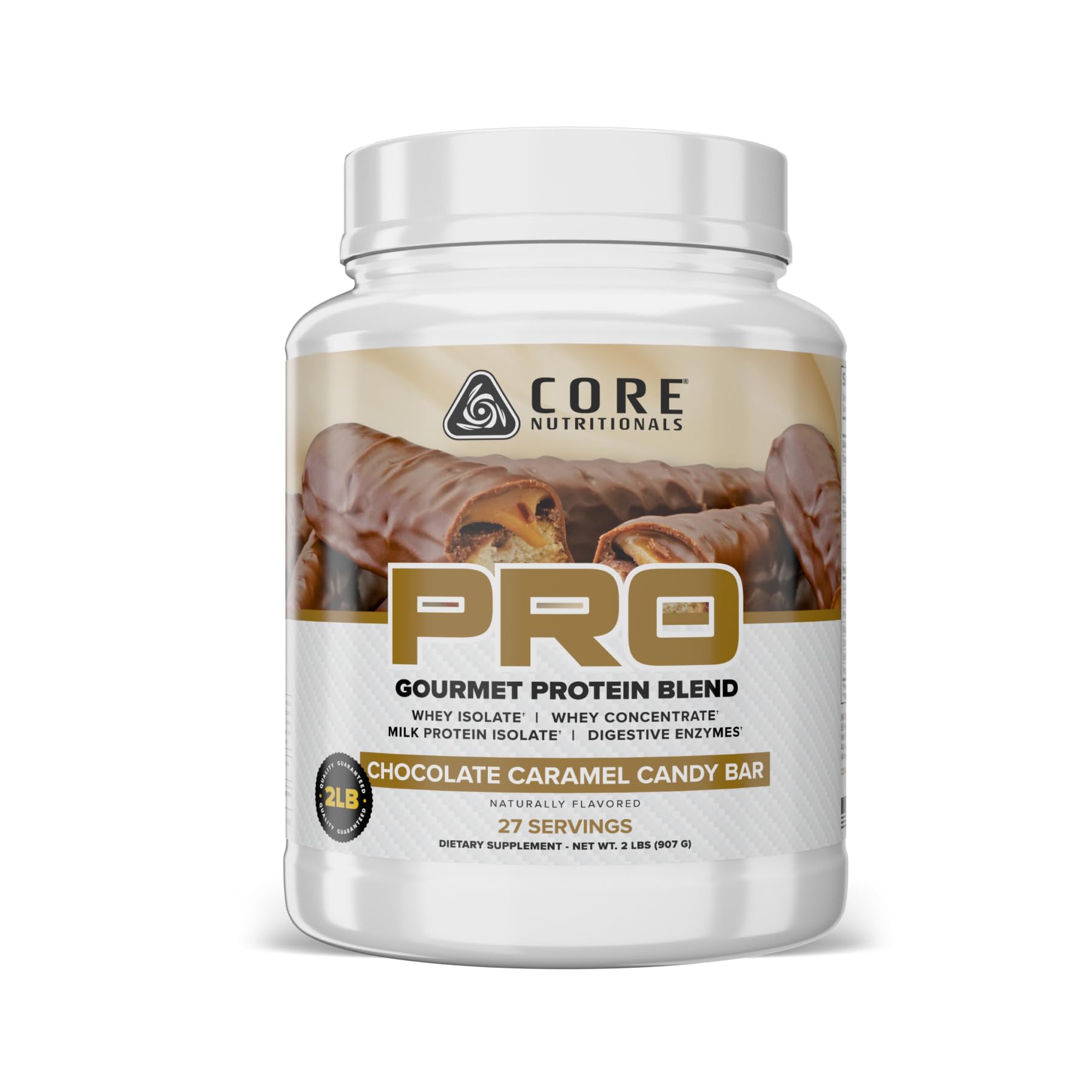 Core Nutritionals Pro Sustained Release Whey bottle pour illustrating steady post-workout recovery