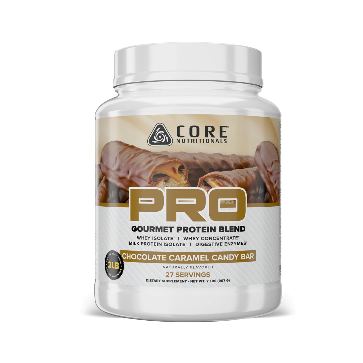 Core Nutritionals Pro Sustained Release Whey bottle pour illustrating steady post-workout recovery