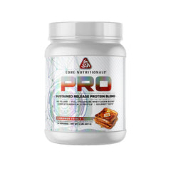 Core Nutritionals Pro sustained-release whey tub supports steady recovery.