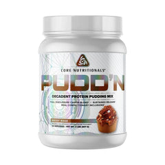 Core Nutritionals Pudd'n Rocky Road packaging showing a protein-rich snack