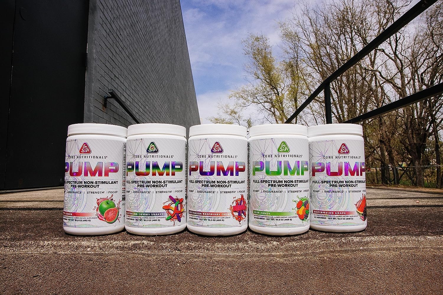 Core Nutritionals Pump glass with prepared drink emphasizes flavor and easy mixing.