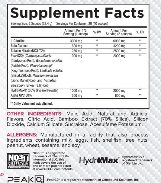 Core Nutritionals Pump pour in Watermelon Grape highlights flavor and mixability.