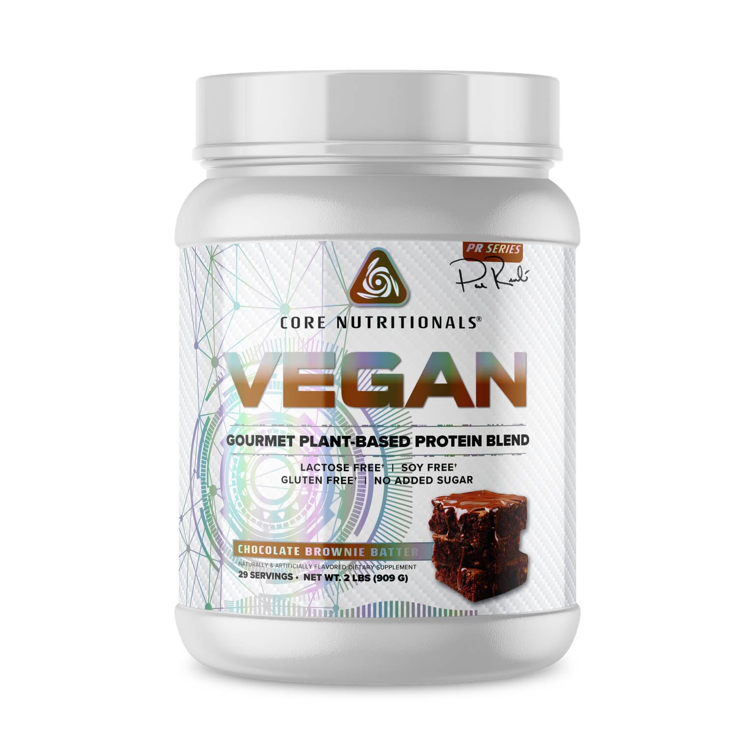 Core Nutritionals Vegan Gourmet Protein bottle pour for a quick post-workout shake