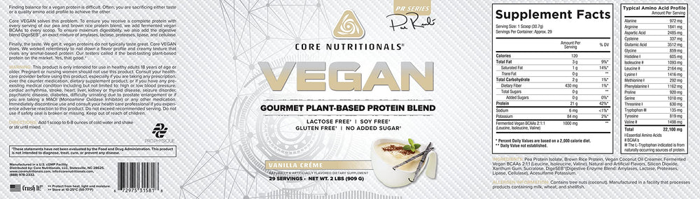 Close-up of Core VEGAN Vanilla Cream shake with creamy texture