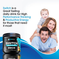 CoreBody Switch tub ingredients blend shows Alpha GPC and NALT for potential focus support.
