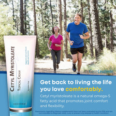 Hands massaging CoreCeutimin cream into skin demonstrates ease of use.