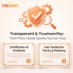 Coreganic Clean NAD+ ashwagandha and beet root ingredients on label