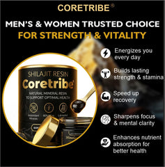 Coretribe Royal Shilajit Resin double-seal packaging preserves purity and freshness.