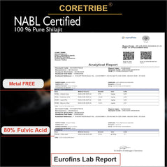 Coretribe Royal Shilajit Resin label highlights 30 g and mineral-rich formula.