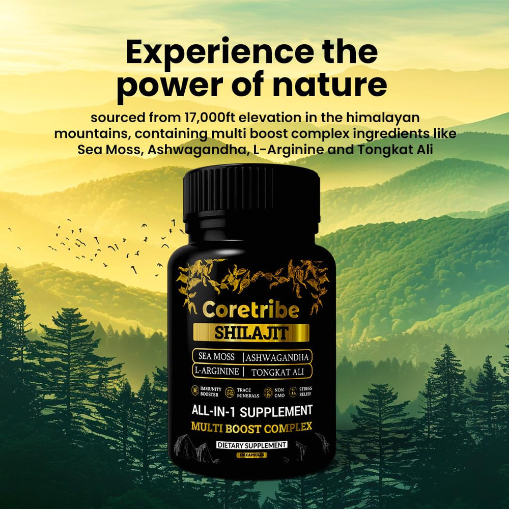 Coretribe sea moss and ashwagandha ingredients close-up for balanced wellness