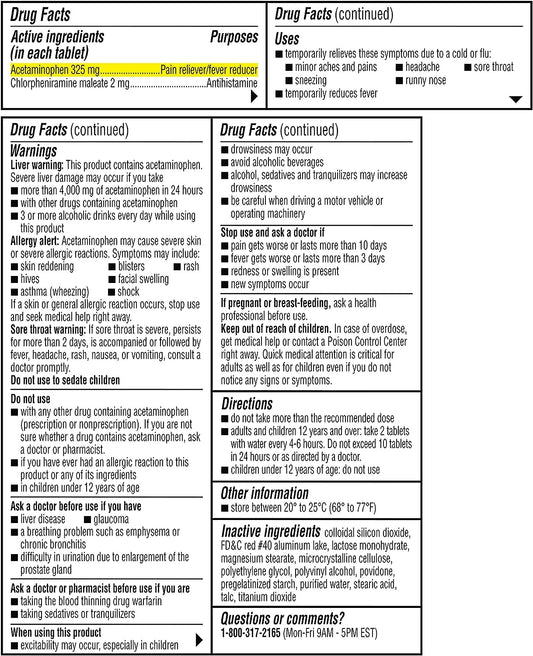 Coricidin HBP bottle label closeup emphasizing decongestant-free formula.